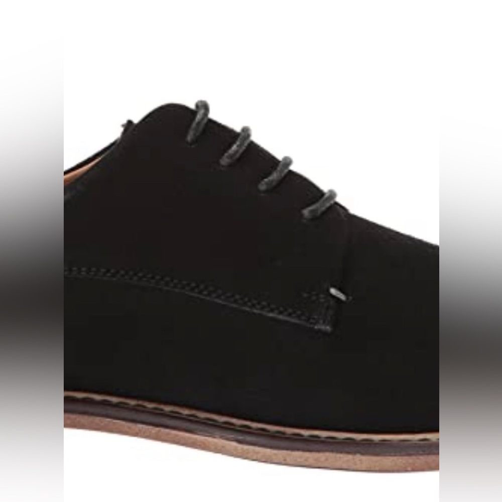 Men’s Black Faux Suede Oxford Shoes Size 8.5 - Picture 2 of 3